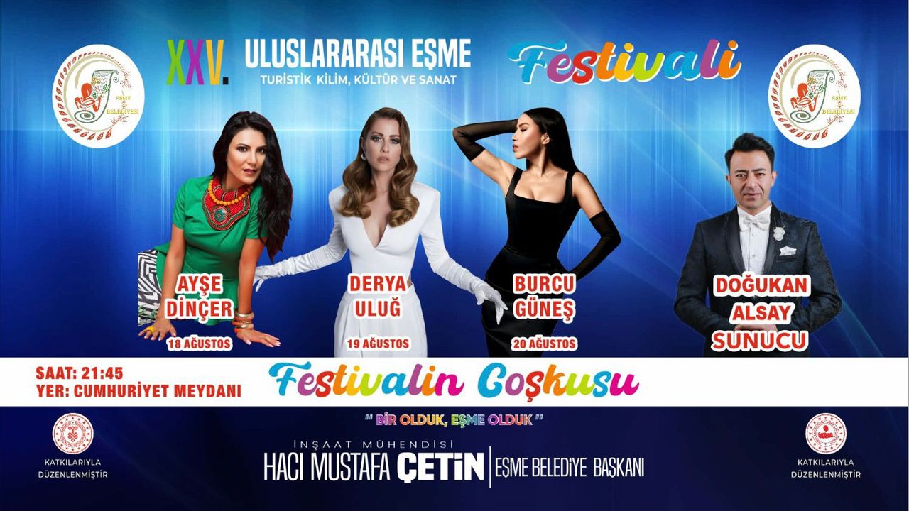Eşme Kilim Festivali, Ayşe Dinçer, Derya Uluğ ve Burcu Güneş konserine sahne olacak