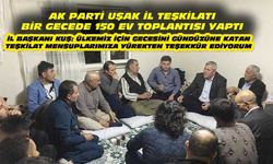 Uşak AK Parti, bir gecede 150 ev toplantısı yaptı