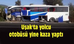 Uşak'ta yolcu otobüsü yine kaza yaptı