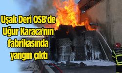 Uşak Deri OSB'de Uğur Karaca'nın fabrikasında yangın çıktı