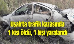 Uşak'ta trafik kazasında 1 kişi öldü, 1 kişi yaralandı