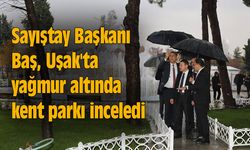 Sayıştay Başkanı Baş, Uşak'ta yağmur altında kent park alanını inceledi