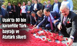 Uşak’ta 80 bin karanfille Türk bayrağı ve Atatürk silueti