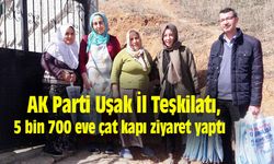 AK Parti Uşak İl Teşkilatı, 5 bin 700 haneye çat kapı ziyaret yaptı