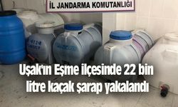 Uşak'ın Eşme ilçesinde 22 bin litre kaçak şarap yakalandı