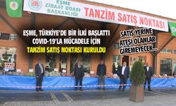 Koronavirüsle mücadelede Türkiye'nin ilk tanzim satış noktası Eşme'de oluşturuldu