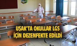 Uşak'ta LGS öncesi okullar dezenfekte edildi