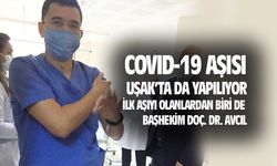 Covid-19 aşısı, Uşak'ta da yapılmaya başlandı.