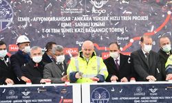 Ankara-Uşak-İzmir hızlı tren hattı projesinde yeni bir tünel inşa ediliyor