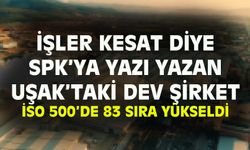 İşlerin kesat olduğunu duyuran Uşak'ın dev şirketi İSO İkinci 500'de 83 sıra birden yükseldi!