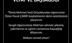 Uşak Mehmet Sesli Ortaokulu öğrencisi hayatını kaybetti! Uşak Valisi Taziye mesajı verdi