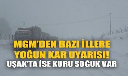 MGM'den bazı illere yoğun kar yağışı uyarısı! Uşak'ta ise kuru soğuk etkili!