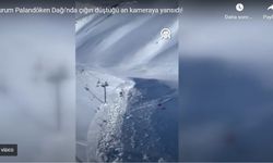 Erzurum Palandöken Dağı'nda çığın düştüğü an kameraya yansıdı!