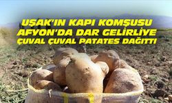 Afyon Dörtyol'da 12 ton patates dağıttı! Yoksul ailelere 1'er çuval verdiler!