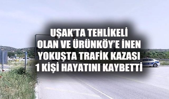 Uşak'ın tehlikeli olan ve Ürünköy'e inen yokuşta trafik kazası! İsmail Moral hayatını kaybetti