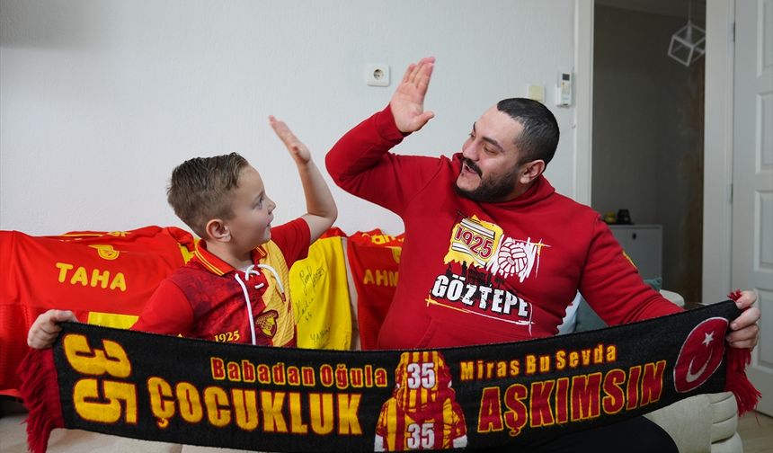Göztepe'nin minik taraftarı Kuzey Reis, tribünde devleşti!